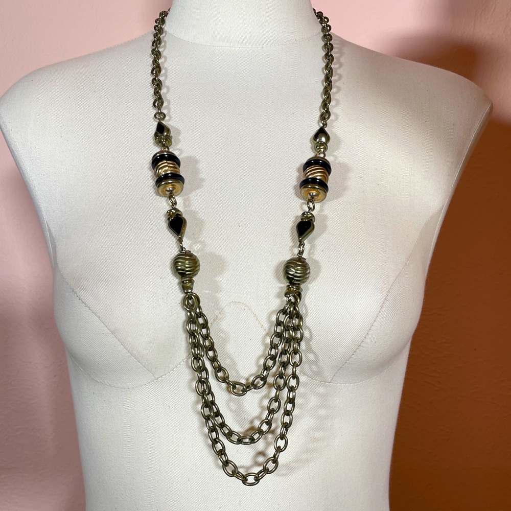 Vintage Whimsical Goth Halloween Edgy Grunge Punk Bondage Oversized Necklace